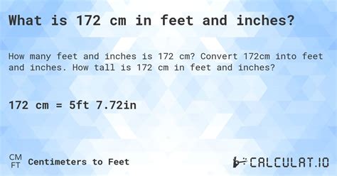 172 cm in feet and inches|how tall is 172 inches.